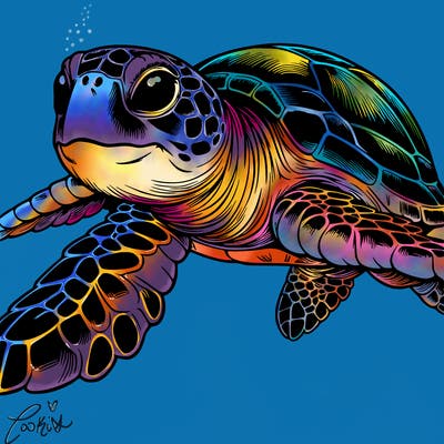 realistic sea turtle