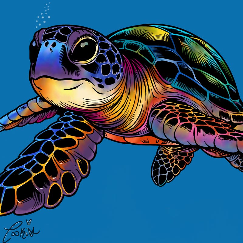 realistic sea turtle