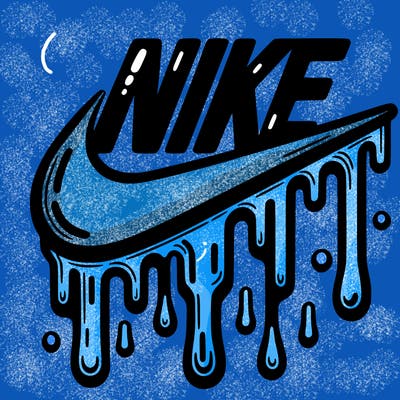 dripping nike logo