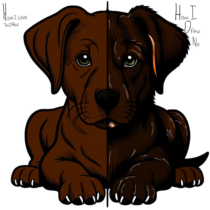 realistic dog split picture