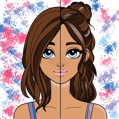 realistic girl split