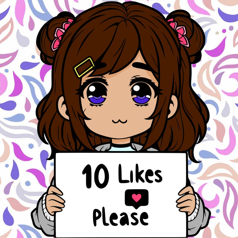 a girl with a sign saying 10 likes please