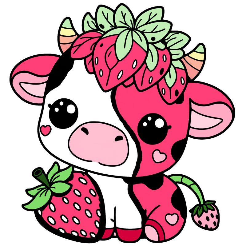 cute strawberry cow