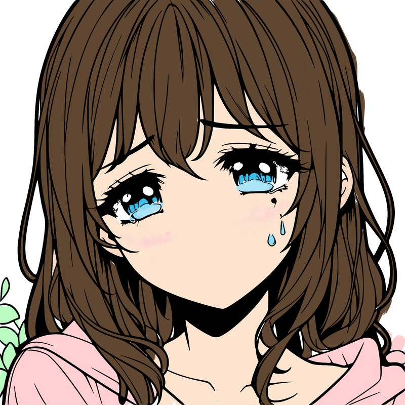 sad realistic anime girl