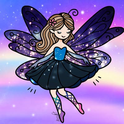 create a fairy with wings flying