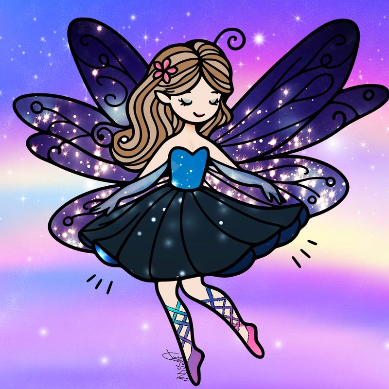 create a fairy with wings flying