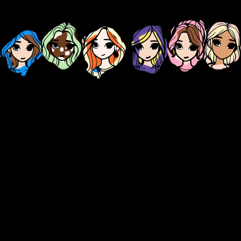 a group of teenage girls in a line