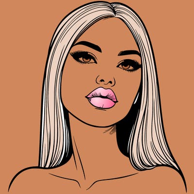realistic woman with full lips