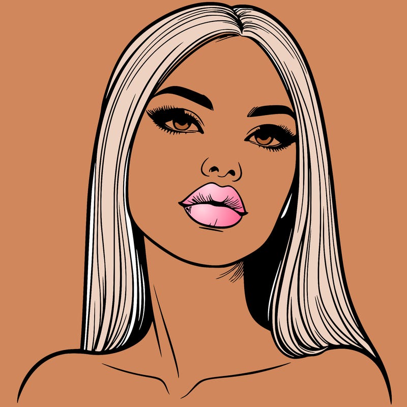 realistic woman with full lips
