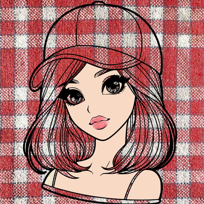 semi realism beautiful girl wearing cap