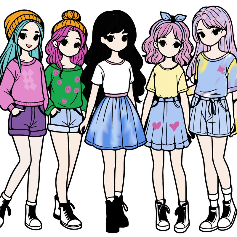 a group of five girls