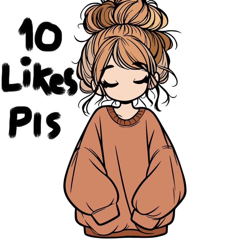 girl with baggy sweatshirt and messy bun