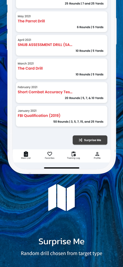 Range Buddy Pro - Range Buddy Pro app surprise me feature for random shooting drills