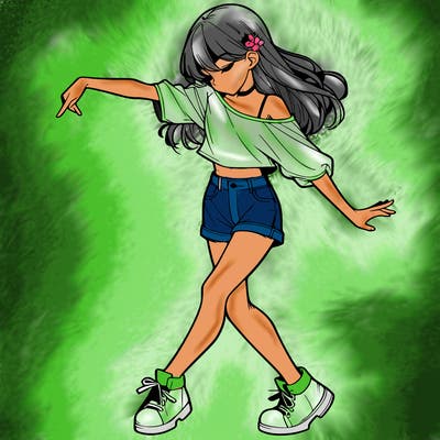 realistic girl danceing