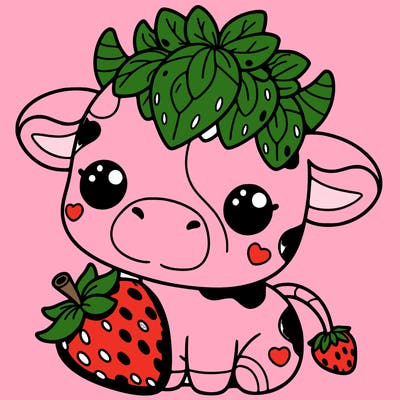 cute strawberry cow