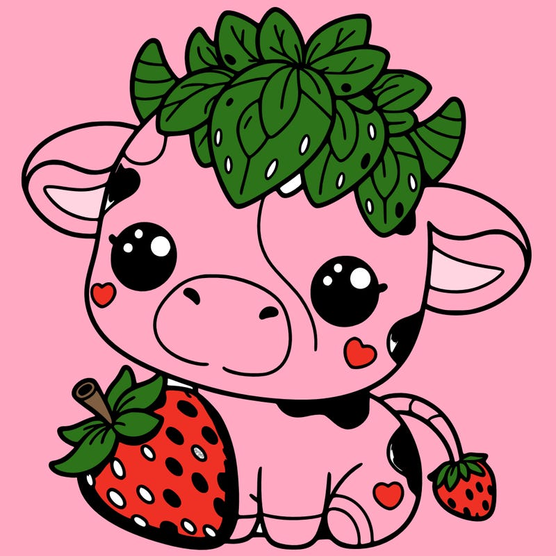 cute strawberry cow