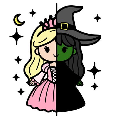 split princess and witch