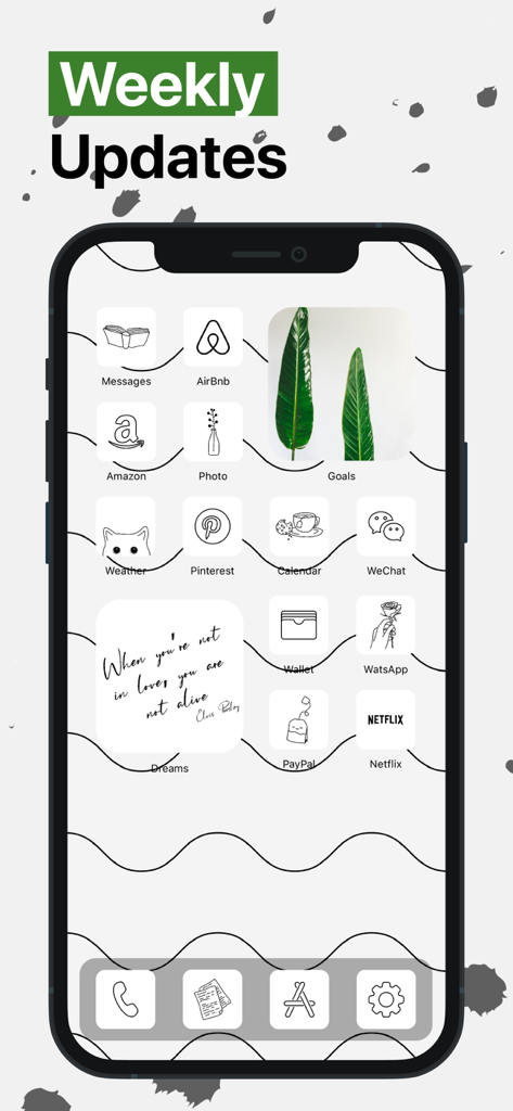 App ICON Changer - Theme Maker - ミニマリストのカスタムアプリアイコンと美的ウィジェットを特徴とするiPhoneホーム画面