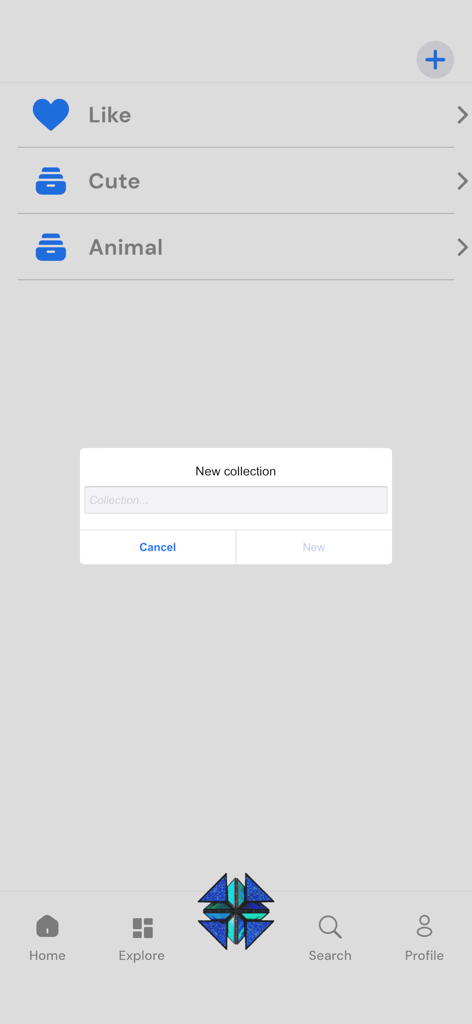 TOSY Magnet Play - The collections screen in the TOSY Magnet Play app featuring a popup dialog to create a new folder for building projects