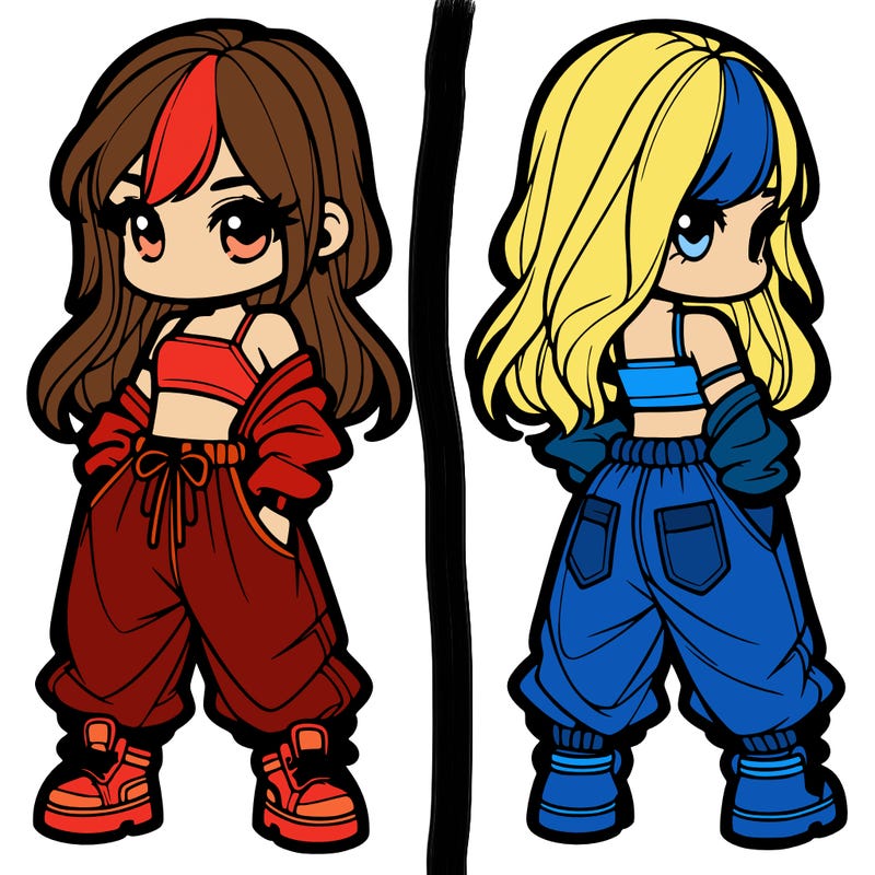 girl in crop top and baggy pants