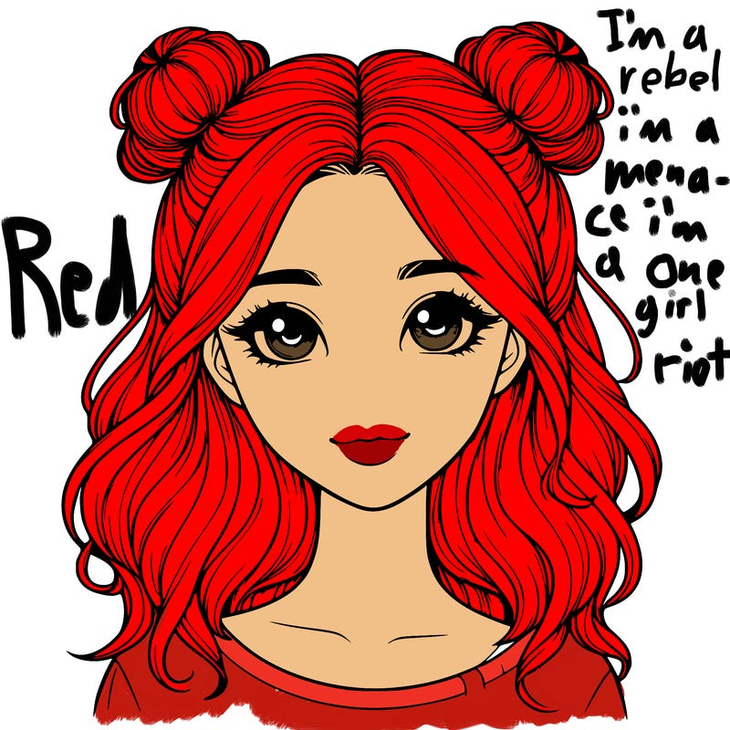 realistic girl with a pretty face and cute buns in her hair