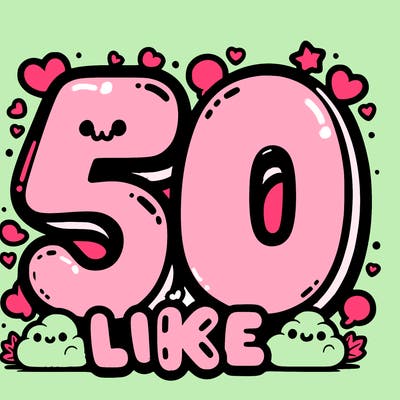 50 likes big bubble letters