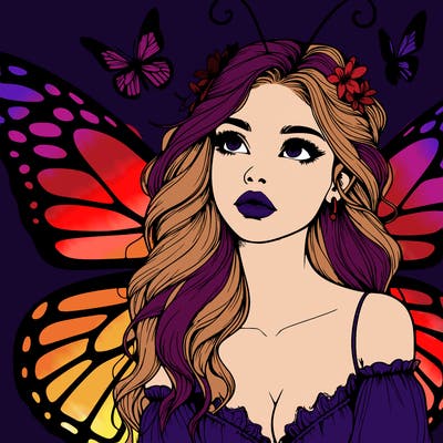 butterfly fairy realistic girl
