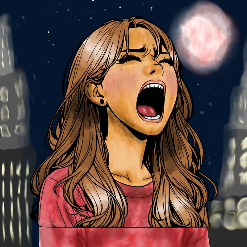 screaming realistic, girl