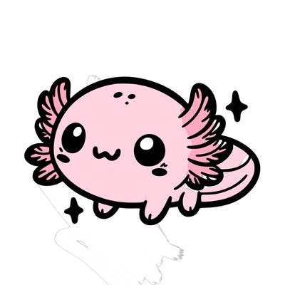 cute easy baby axolotl