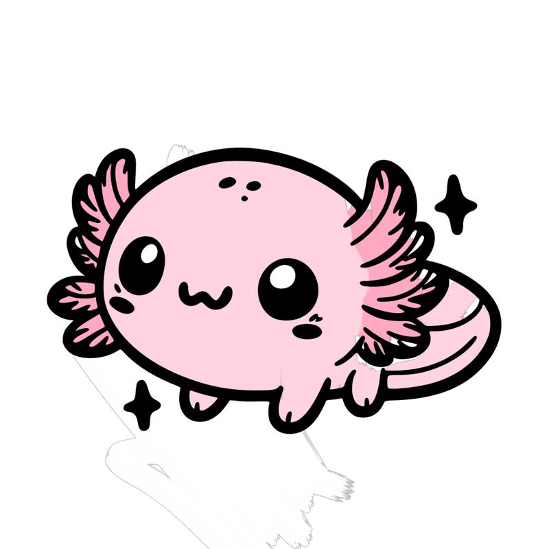 cute easy baby axolotl