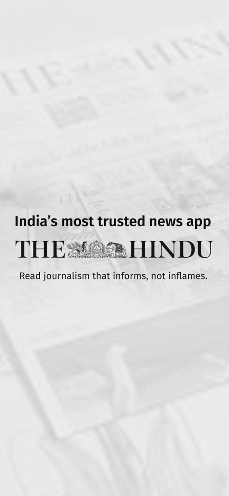 The Hindu news app logo with tagline Indias most trusted news app