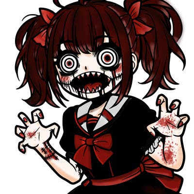 scary anime girl