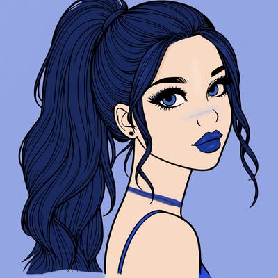 realistic pretty girl with high pony tail