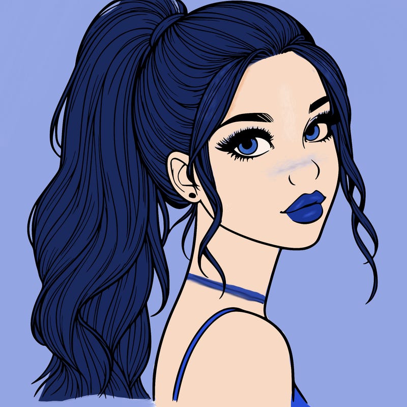 realistic pretty girl with high pony tail