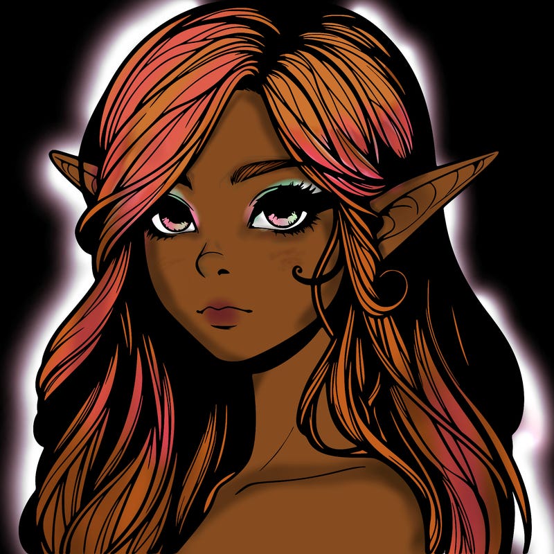elf girl realistic dark fantasy