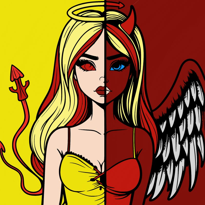 devil vs angel realistic girl