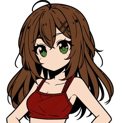 anime girl with crop top