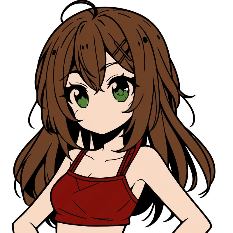 anime girl with crop top