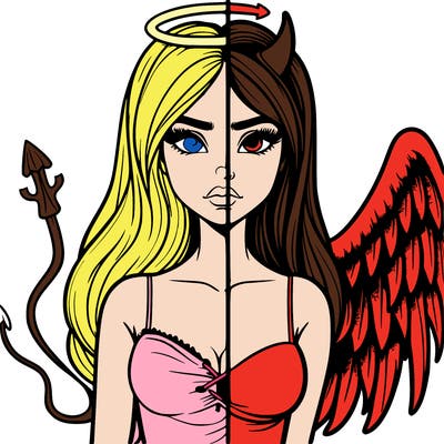 devil vs angel realistic girl