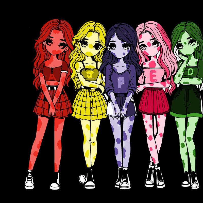 a group of girls realistic