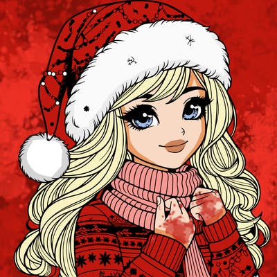 realistic christmas girl