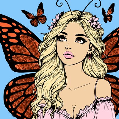 butterfly fairy realistic girl