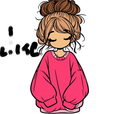 girl with baggy sweatshirt and messy bun