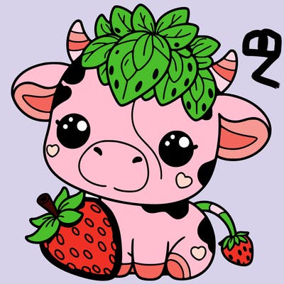 cute strawberry cow