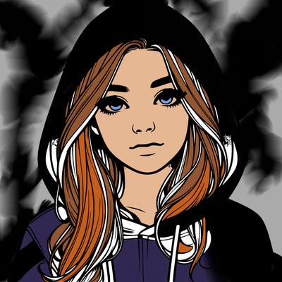 realistic girl with a hoodie