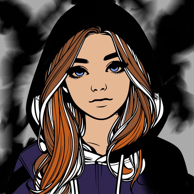 realistic girl with a hoodie