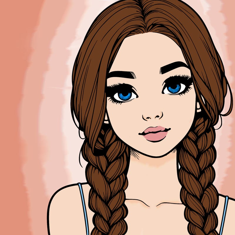 realistic girl with braids