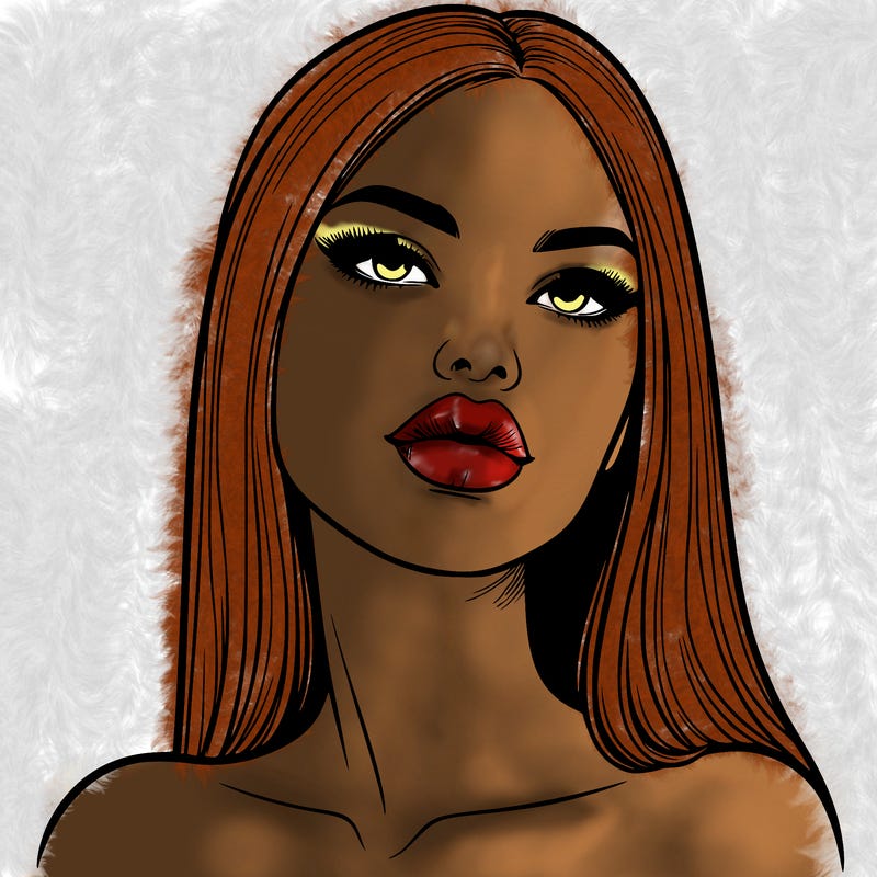 realistic woman with full lips