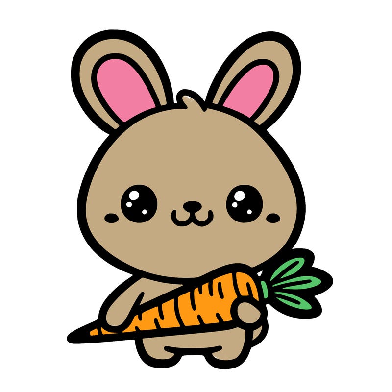a really cute bunny holding a carrot