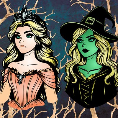 princess and witch realistic